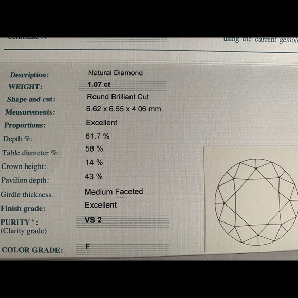 1.07 Diamond Ring - Picture 10 of 11